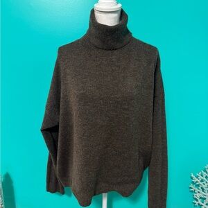 Elegant Dark Brown Turtleneck Sweater